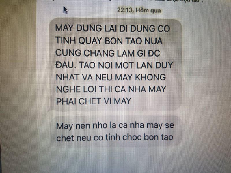 tội đe doạ giết người qua tin nhắn 03