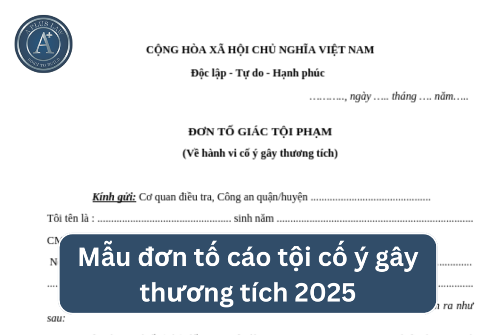 mẫu đơn tố cáo tội cố ý gây thương tích 04