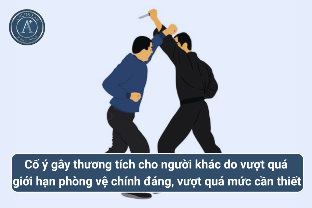 tội cố ý gây thương tích hoặc gây tổn hại cho sức khỏe của người khác do vượt quá giới hạn phòng vệ chính đáng hoặc do vượt quá mức cần thiết khi bắt giữ người phạm tội 00