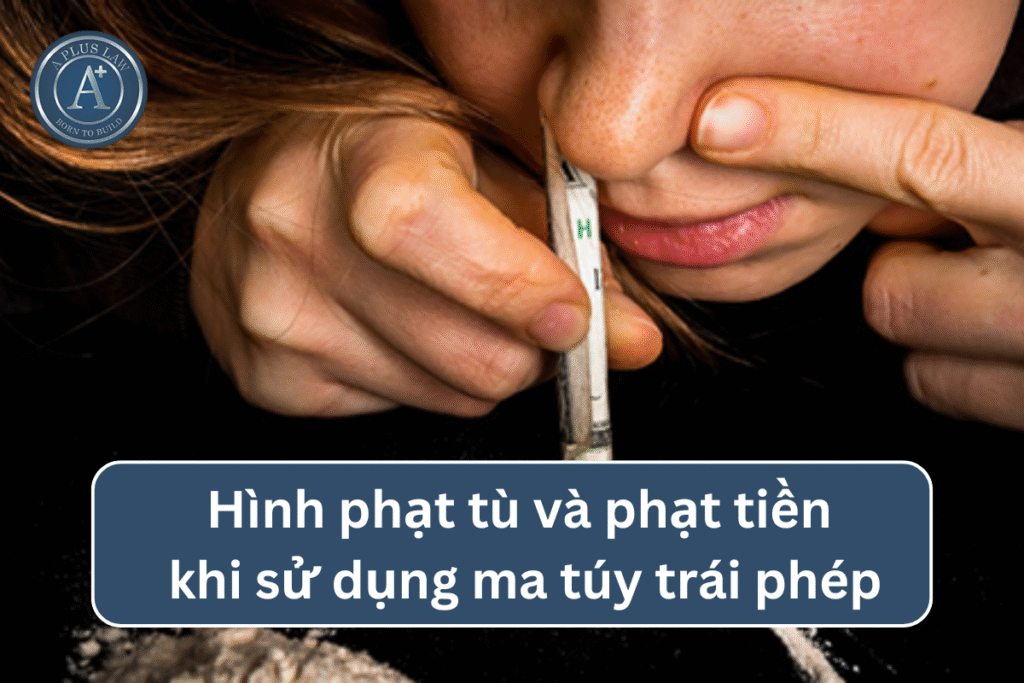Hình phạt tù và phạt tiền khi sử dụng ma túy trái phép.