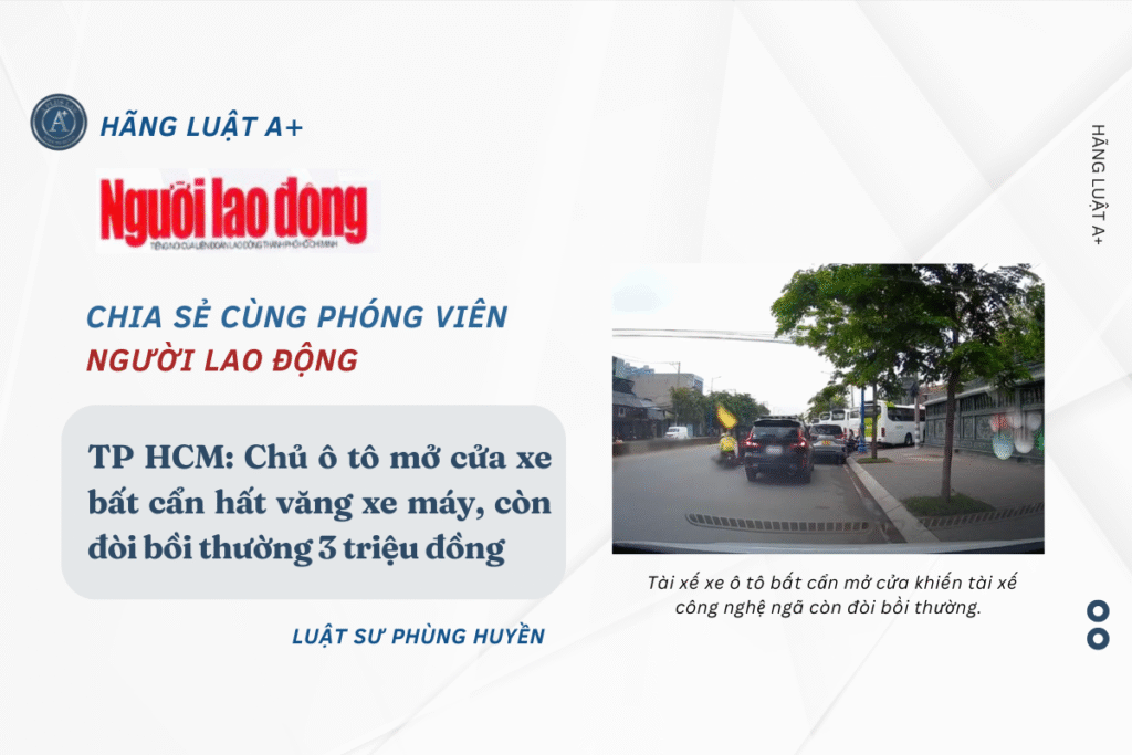 TP HCM: Chủ ô tô mở cửa xe bất cẩn hất văng xe máy, còn đòi bồi thường 3 triệu đồng