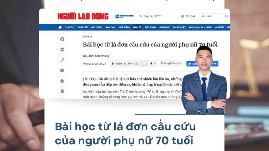 Bài học từ lá đơn cầu cứu của người phụ nữ 70 tuổi