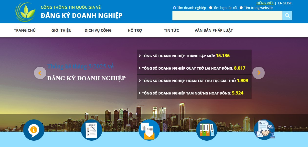 Doanh nghiệp có thể tra cứu các thông tin liên quan đến mã ngành kinh doanh tại trang Công thông tin quốc gia về đăng ký doanh nghiệp