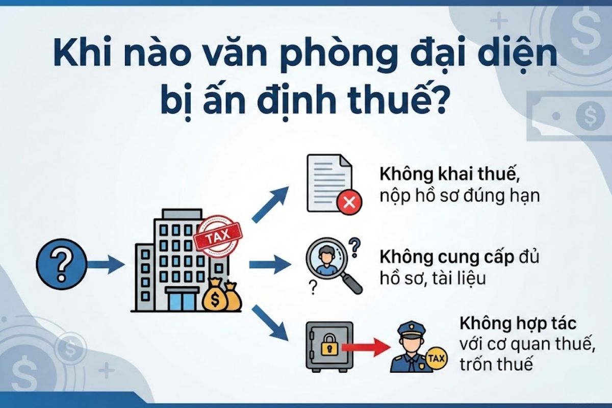 Khi nào văn phòng đại diện bị ấn định thuế